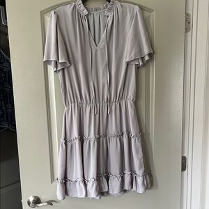 Elegant Gray Ruffle Dress